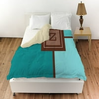 Grid Monogram Teal Duvet naslovnica