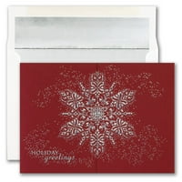 Papir prazan božićni čestitki i odgovarajuće set omotnice, zasljepljujuća snježna pahuljica, 25 pakiranja