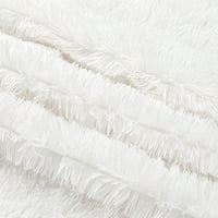 Jedinstvene ponude dvostrana pahuljasta obrijana Fau Fur pokrivač bijeli blizanac