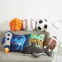 Vaša zona Kids Shark Figuralni ukrasni plišani jastuk za bacanje