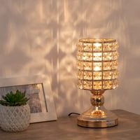 Oumilen zlatna kristalna stolna svjetiljka, mala ukrasna noćna svjetiljka s nijansom kristalne svjetiljke