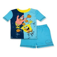 SpongeBob SquarePants kratki rukavi posada prozračna pidžama, set, veličina 3T-8