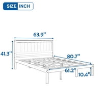 Krevet za platformu kraljice, Aukfa Modern Premium Wood Bed Okvir s uzglavljem i jakom podrškom za letvicu, nije