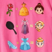 Disney Princess Girls 'Belle, Rapunzel i Pepeljuga Emoji Glitter Grafička majica