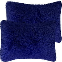 Fau krzno shaggy ukrasni jastuk za bacanje pokriva kraljevsko plavo 12 20