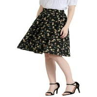 Jedinstvene ponude ženske cvjetne tiskane dužine koljena A-Line ljetne suknje