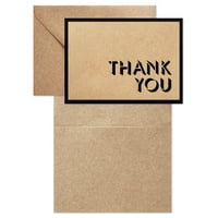 Hallmark prazan zahvalnica, crne sjene na pismu na Kraft, CT