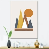 Sunce i planina apstraktno slikarstvo Umjetnički print platno