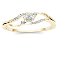 1 8CT TDW Diamond 10K Žuti zlato klaster Split Shink Ring
