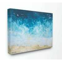 Stupell Industries Sažetak plaže valovi oceana plavo slikanje platno zidna umjetnost Melissa Lyons