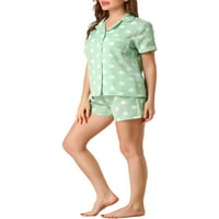 Jedinstveni prijedlozi Ženski pidžama setovi kratkih rukava s točkicama na kopčanje