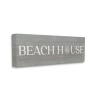 Stupell Industries Beach House Vintage Sign Rustikalni dizajn školjki platno zidna umjetnost, 13, Dizajn Daphne