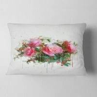 Dizajnerski buket ružičastih ruža u akvarelu-Cvjetni jastuk-12.020